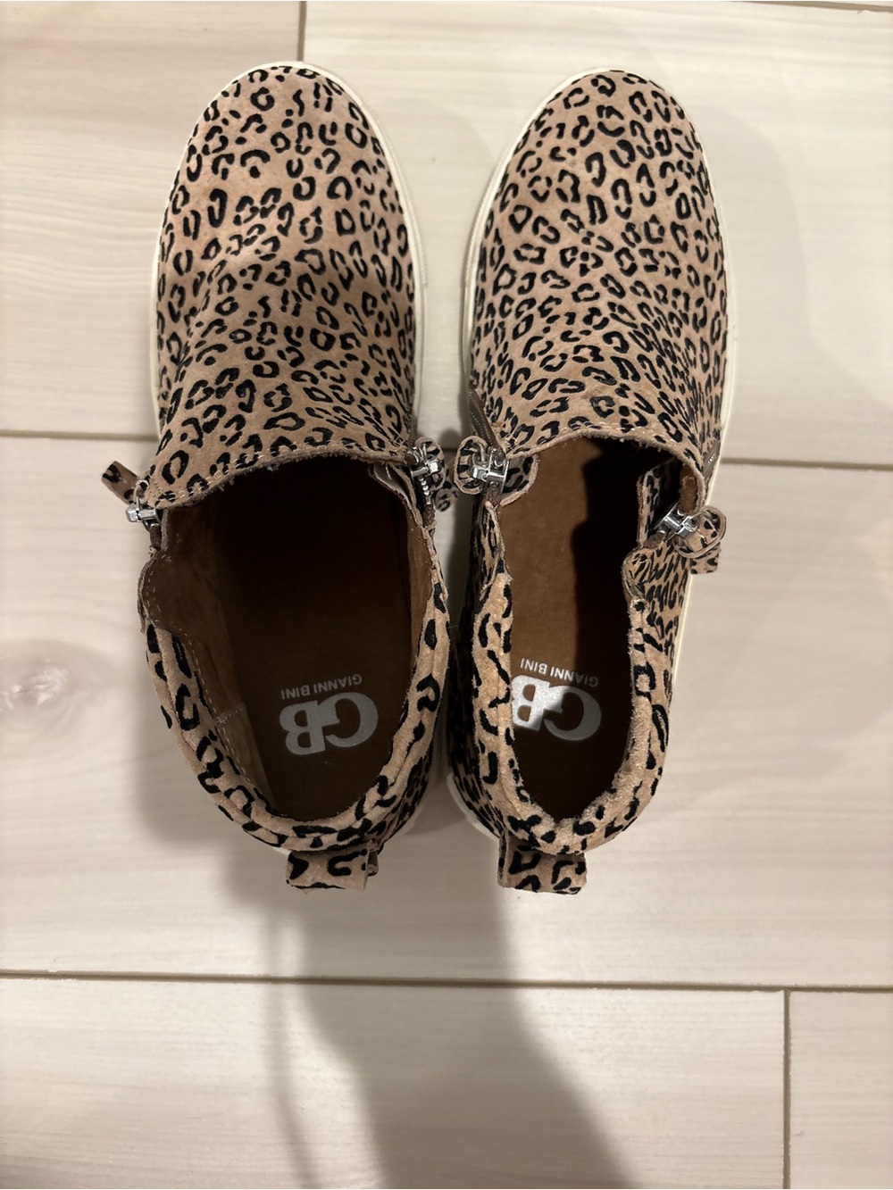 Giani Bini Leopard Print Slip-On Sneakers - Tan/Black - Picture 4 of 5